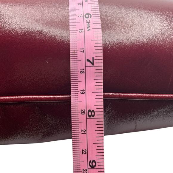 Vintage Nordstrom Clutch Purse Handbag Maroon Leather Made in Brazil 1970s 80s - Picture 9 of 9